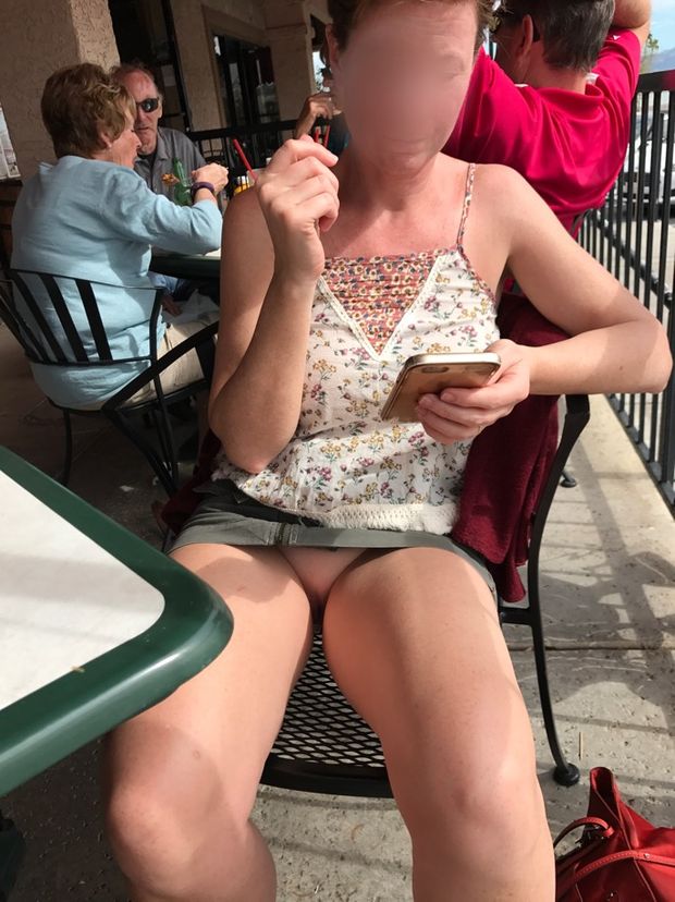 Exposing myself in an outdoor cafe in Fountain Hills, AZ