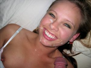 Cute smile after cumshot