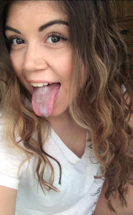 Cum on tongue