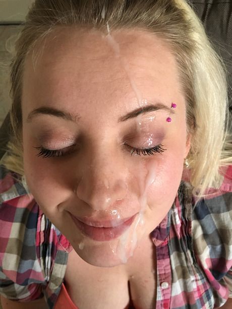 Sexy blonde big facial