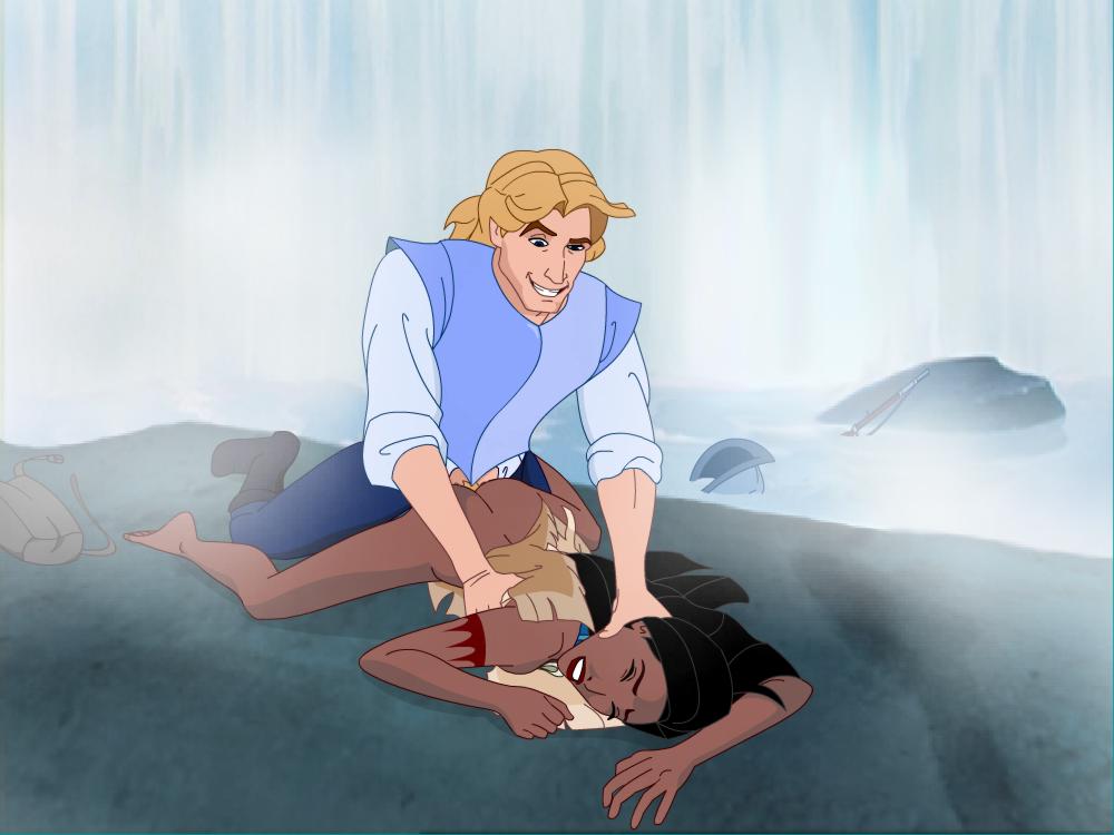 Pocahontas and John Smith curiosity screwed the native
