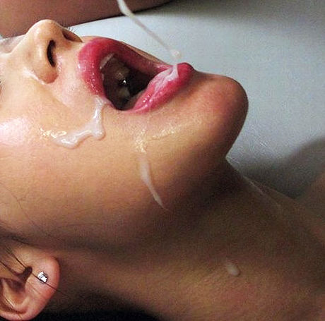 Cum on the red lips