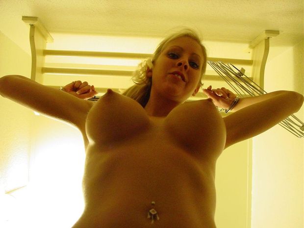 Blonde big tits hanging