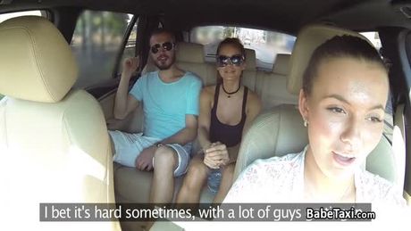 Guy cheats his gal with sexy taxi driver