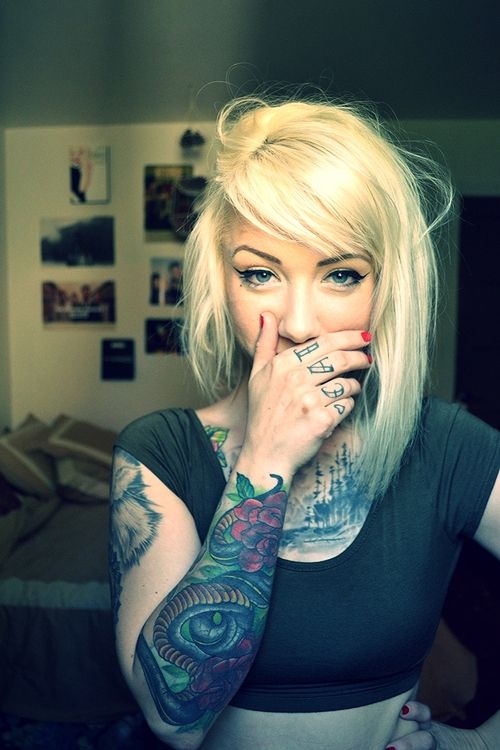 Gorgeous inked blonde
