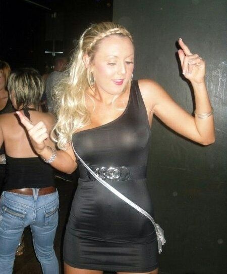 Blonde with nice tits and a see through dress perfect