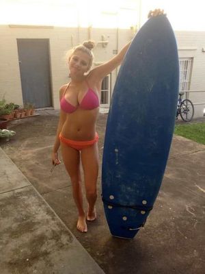 Surfer cutie and a pair of tits
