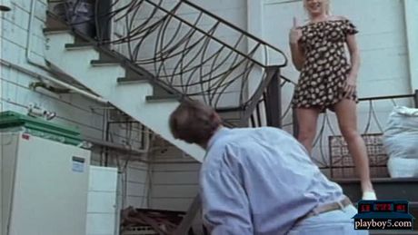 Retro porn with a horny blonde sucking and fucking