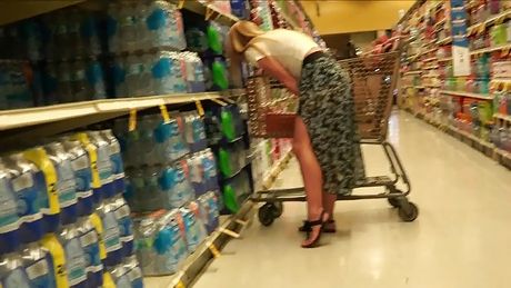 epic blow take a cucumber in the ass in a shop