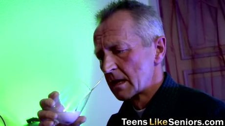 Senior can't say no to naughty blonde teen who wants to fuck him