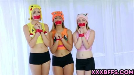 Pokemon Go XXX parody with three awesome teen chicks