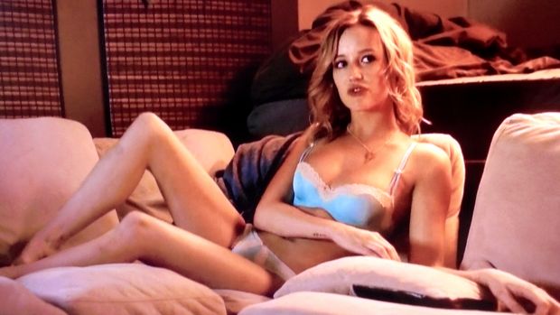teen Slut in blue underwear in bed 1