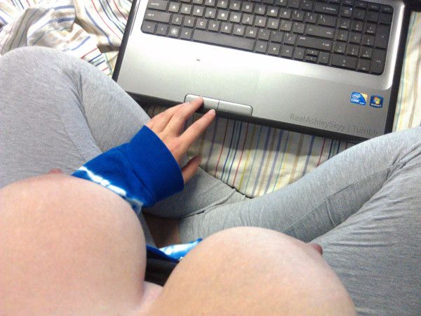 big tits....Sweat pants.....perfect combination.