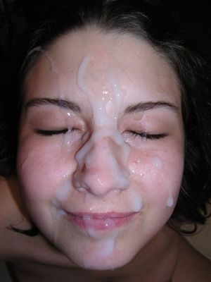 Cum all over her face