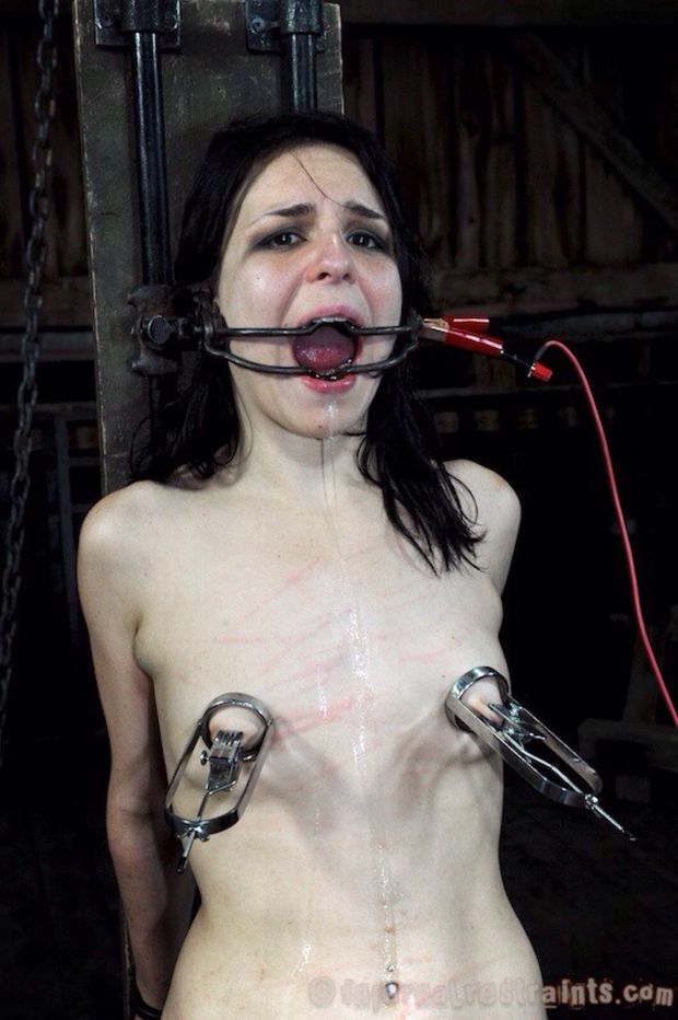 Poor slut getting her nips tormented
