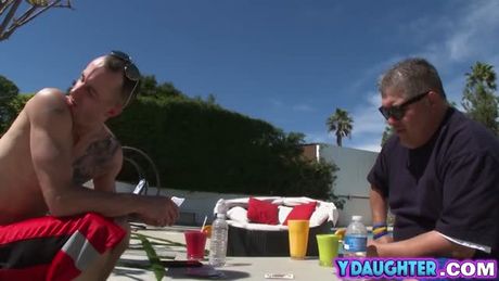 Pulling friend daughter hair and doggy style