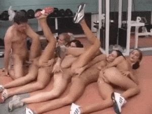 row of pussies spread open ready to be fucked