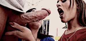 sharing cum from big cock