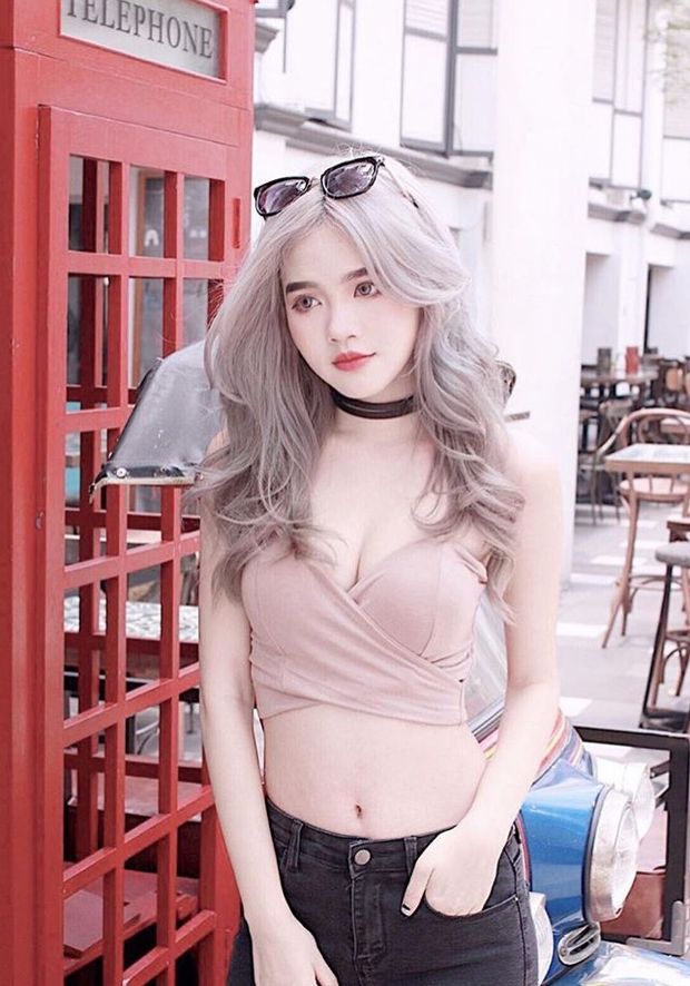 Cute Asian blonde