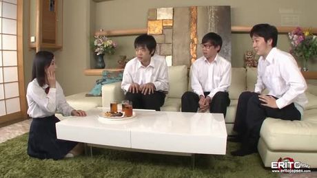 Fresh face Japanese student group fucked and pussy creampied