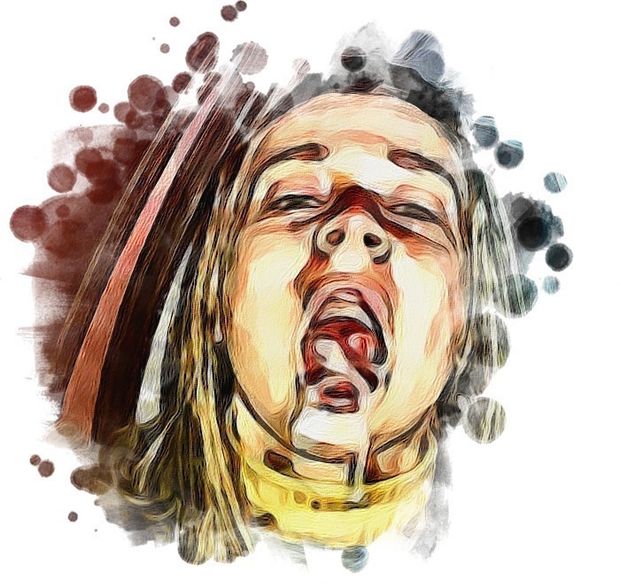 Blonde teen cumshot art