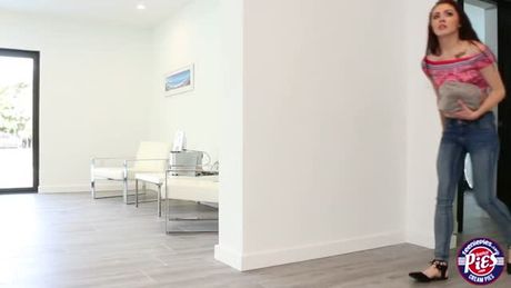 Very hot and naughty thief teen Kandi gets her pussy stuffed with warm sticky cum as consequence when got caught.