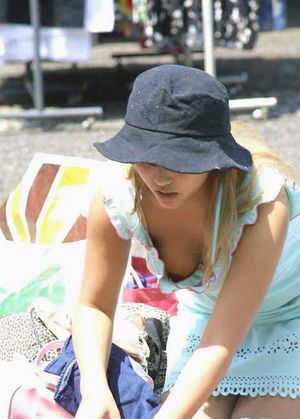 Downblouse Dark Nipples