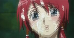 Licking cum off face