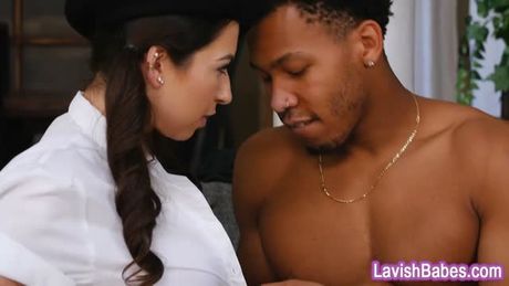 Pretty babe Melissa Moore fucked by huge black boner