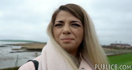 Pretty Eurobabe nailed in public place for some money