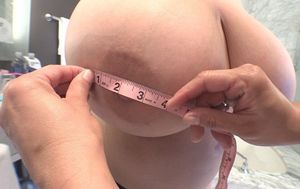 Goddess Leanne Crow Measuring & Weighing Her Massive Heavy Hangin BOOBies!!!!!