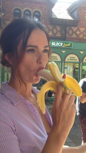 Jennifer Metcalfe sucking banana