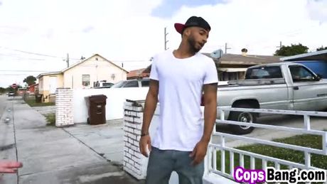 Three super hot police officer MILF sharing one big black dick