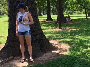 Sexy wife flashing in public