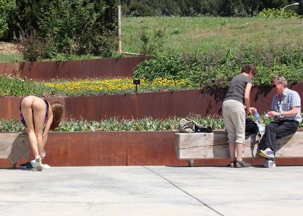 Naked ass in public