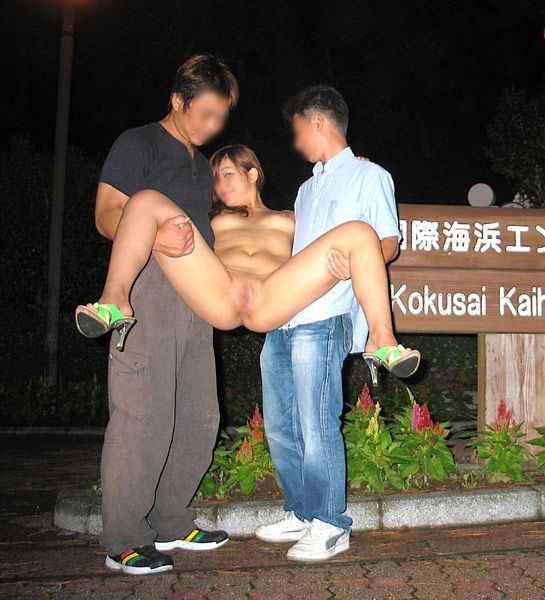 Brunette held with legs spread