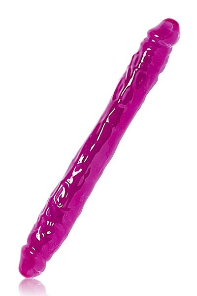 gode double rose de 12 pouces en gélatine