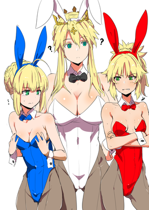 artoria pendragon lancer, saber, and saber of red (fate/apocrypha, fate/grand order, fate/stay night, and fate (series)) drawn by clearite