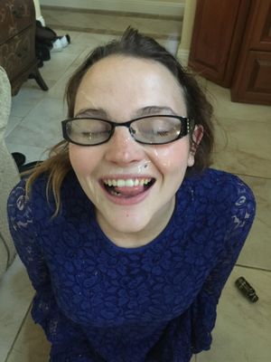 amateur cumslut in glasses