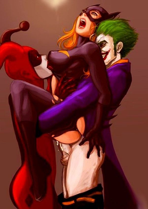 Batgirl getting screwed and fucked by Joker and Harley Quinn