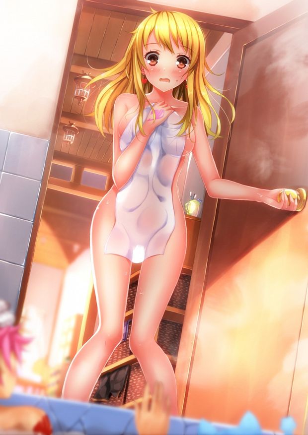 Lucy from Fairy Tail in just a wet towel