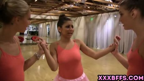 Ballerina chicks pussy licking and fingering training