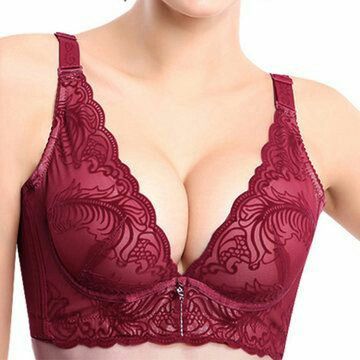 Deep V push up bra