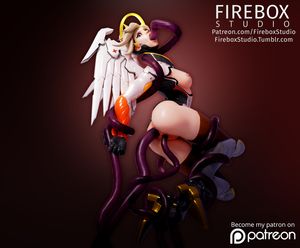 Mercy from Overwatch fucked by tentacles