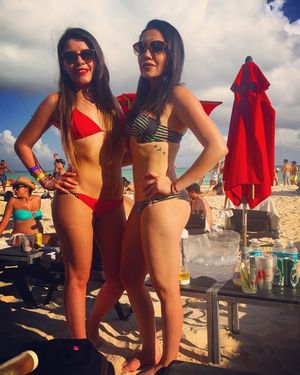 Petite bikini babes At beach