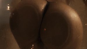 Ass against shower glass