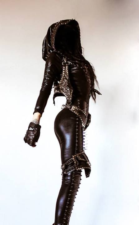 Sexy leather pants and outfit