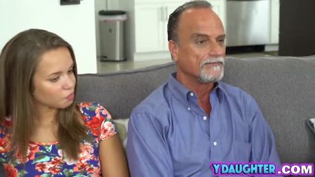 Bored seduces older guy and him on bed