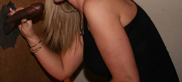 wife on her first gloryhole at cuckolding club