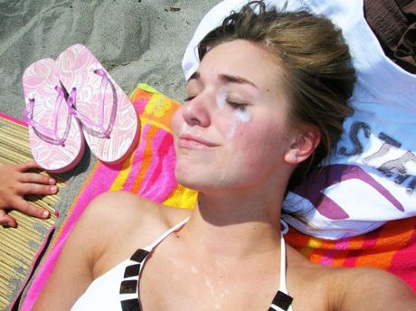 Cum on the beach